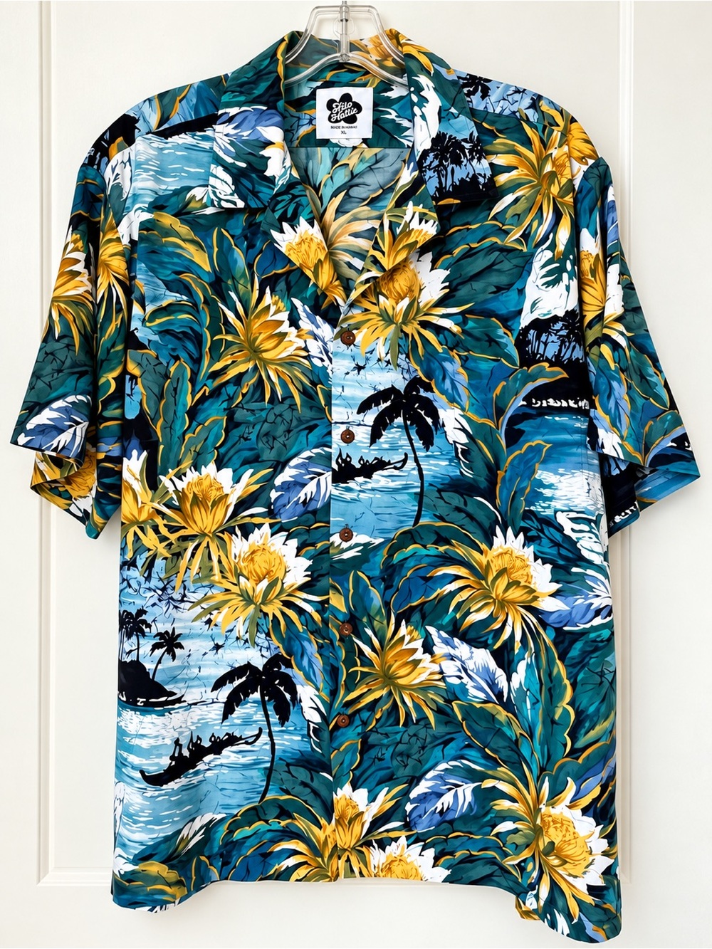 Vintage 80s Hilo Hattie Hawaiian Shirt XL Tropical Floral Aloha Island Print